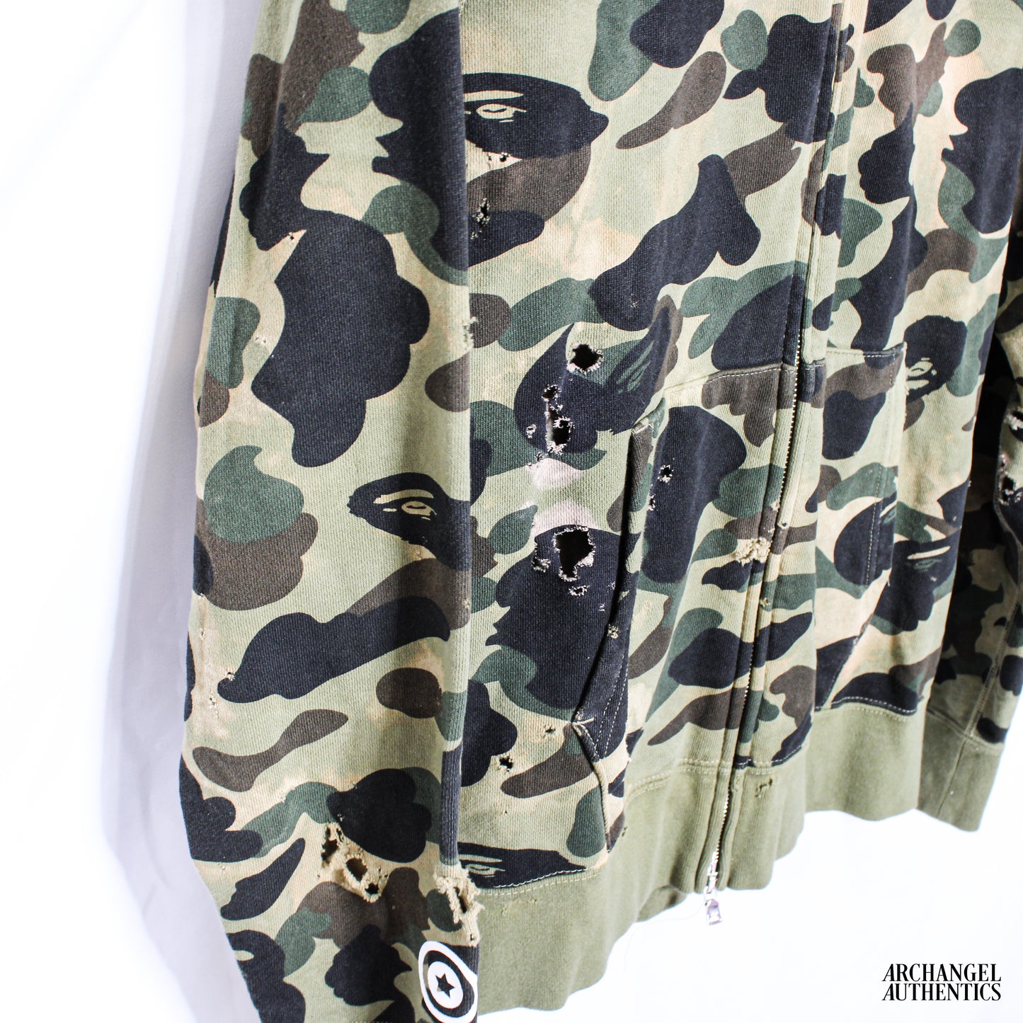 BAPE PONR 1st Camo Shark Full Zip Hoodie Green