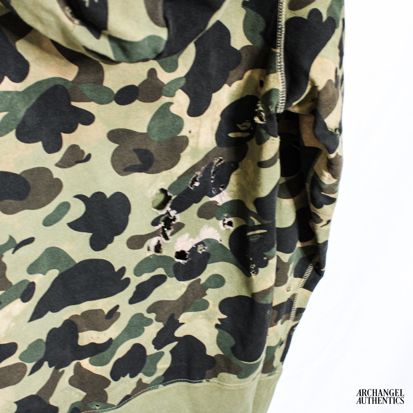 BAPE PONR 1st Camo Shark Full Zip Hoodie Green