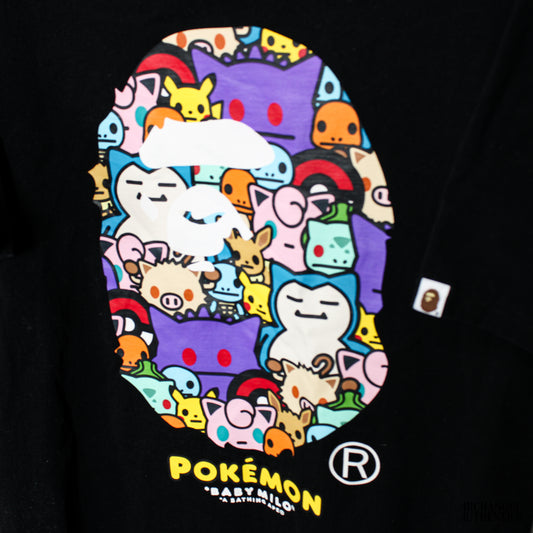 BAPE Pokemon Baby Milo Ape Head #11 Tee Black Black