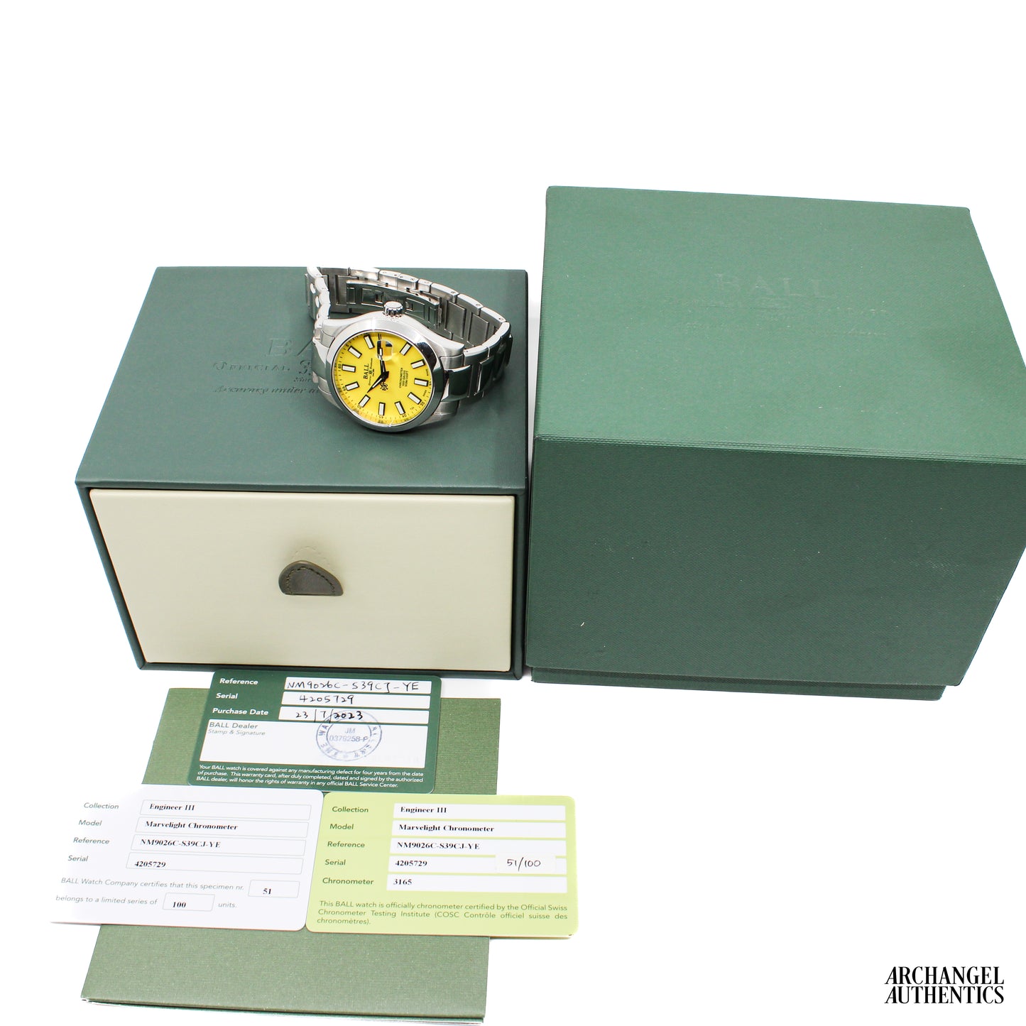 Ball Engineer III Marvelight Chronometer Yellow Dial Limited Edition | NM9026C-S39CJ-YE