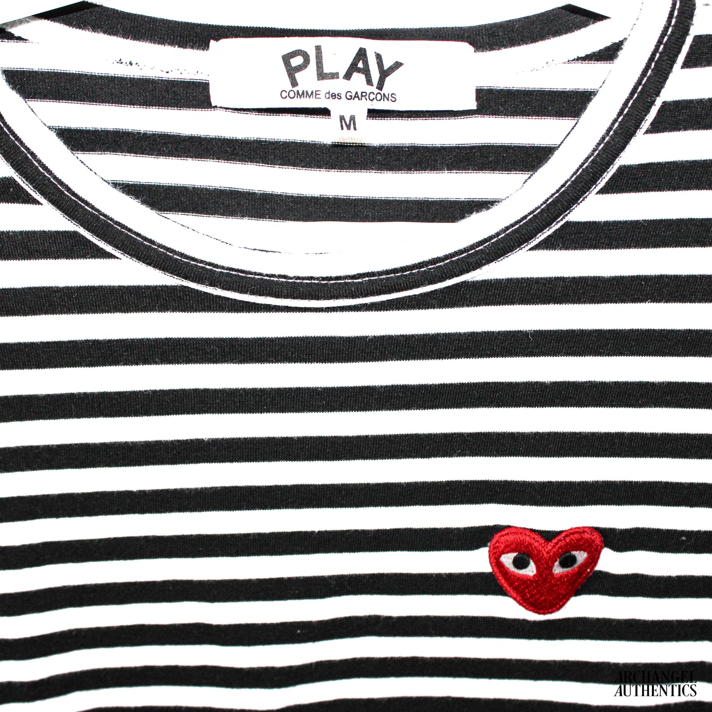 COMME DES GARÇONS PLAY Black & White Heart Long Sleeve T-Shirt