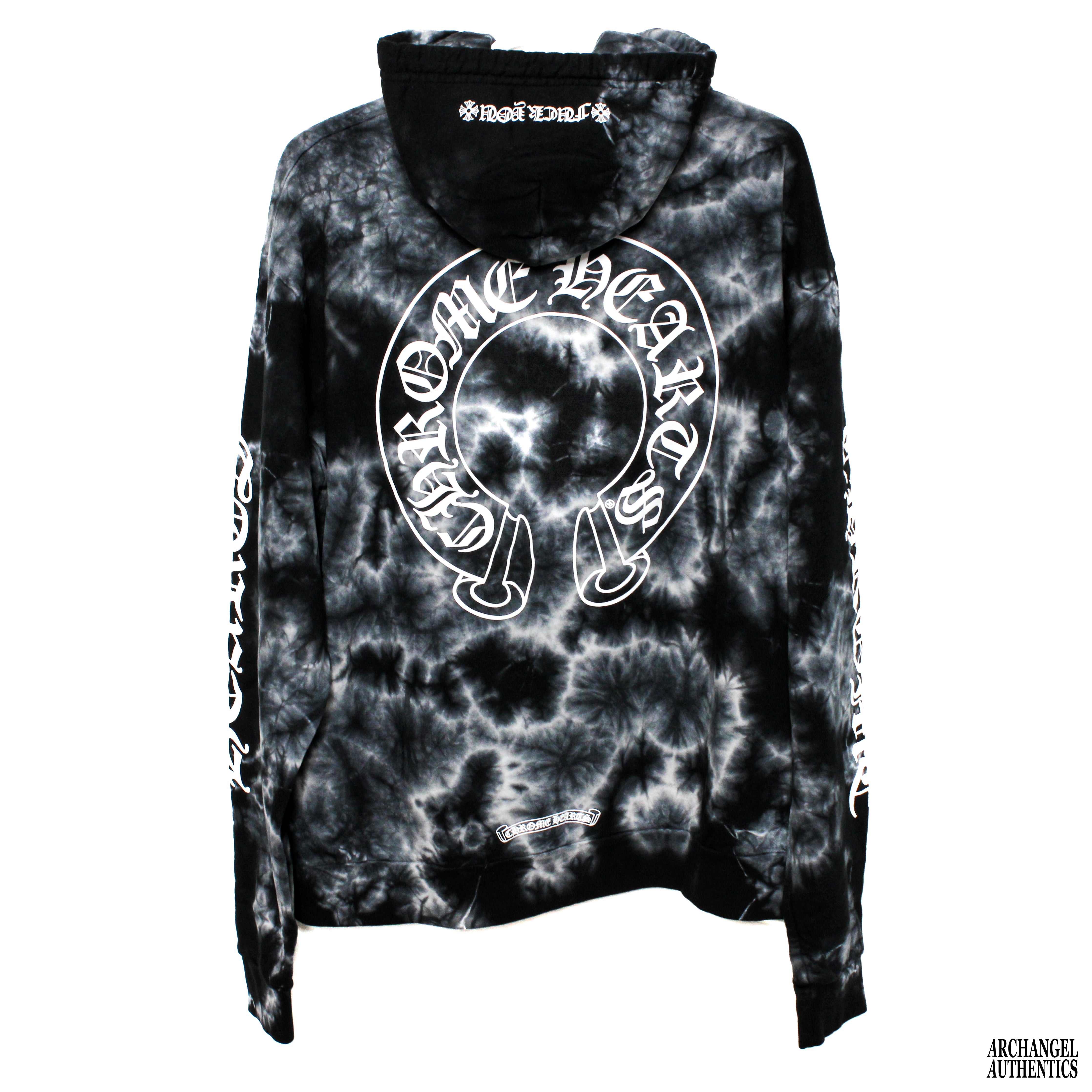 関税送料込 Chrome Hearts Horseshoe Hoodie Black Tie Dye Chrome Hearts Black Tie-Dye Horseshoe Logo Hoodie – Savonches