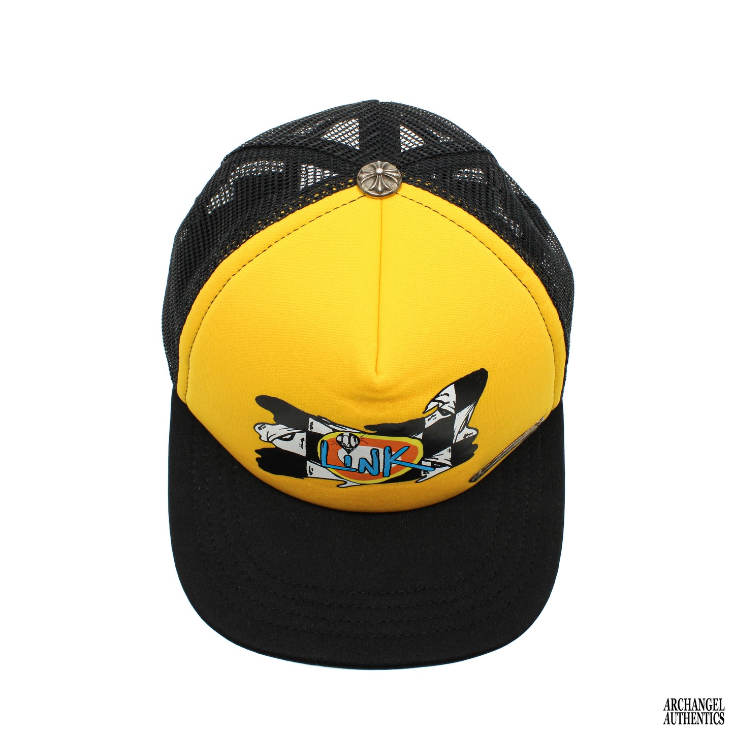 Chrome Hearts Matty Boy Sex Records Link Trucker Hat Black/Yellow