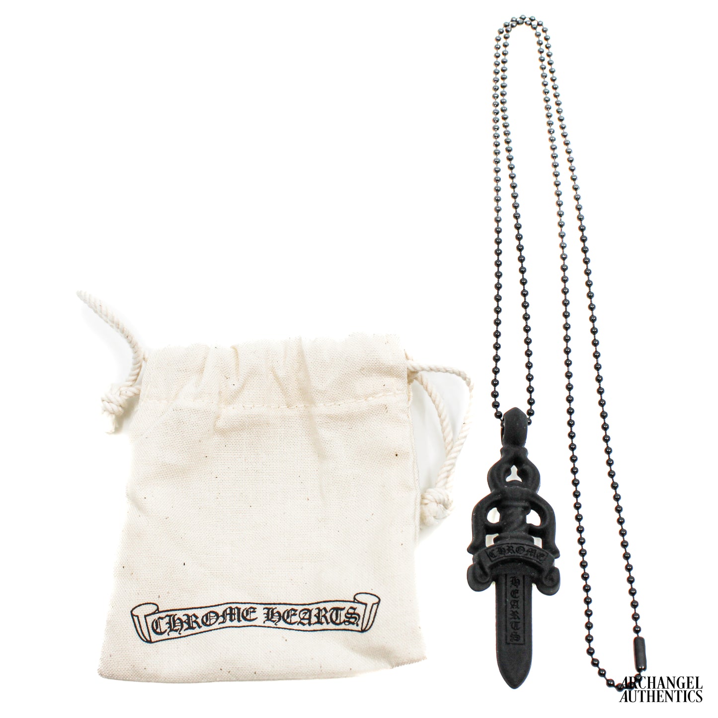 Chrome Hearts Silichrome Dagger Pendant Black