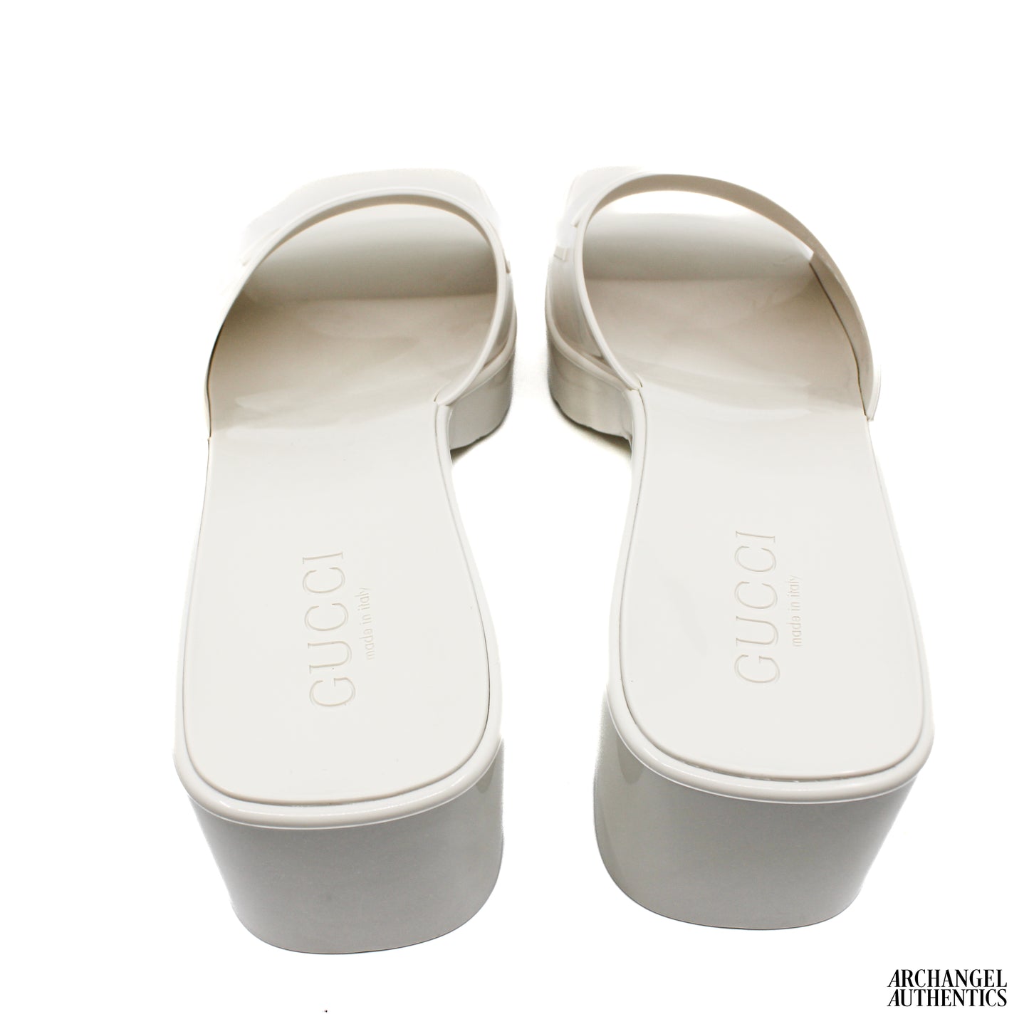 Gucci 60mm Slide Sandal White Rubber