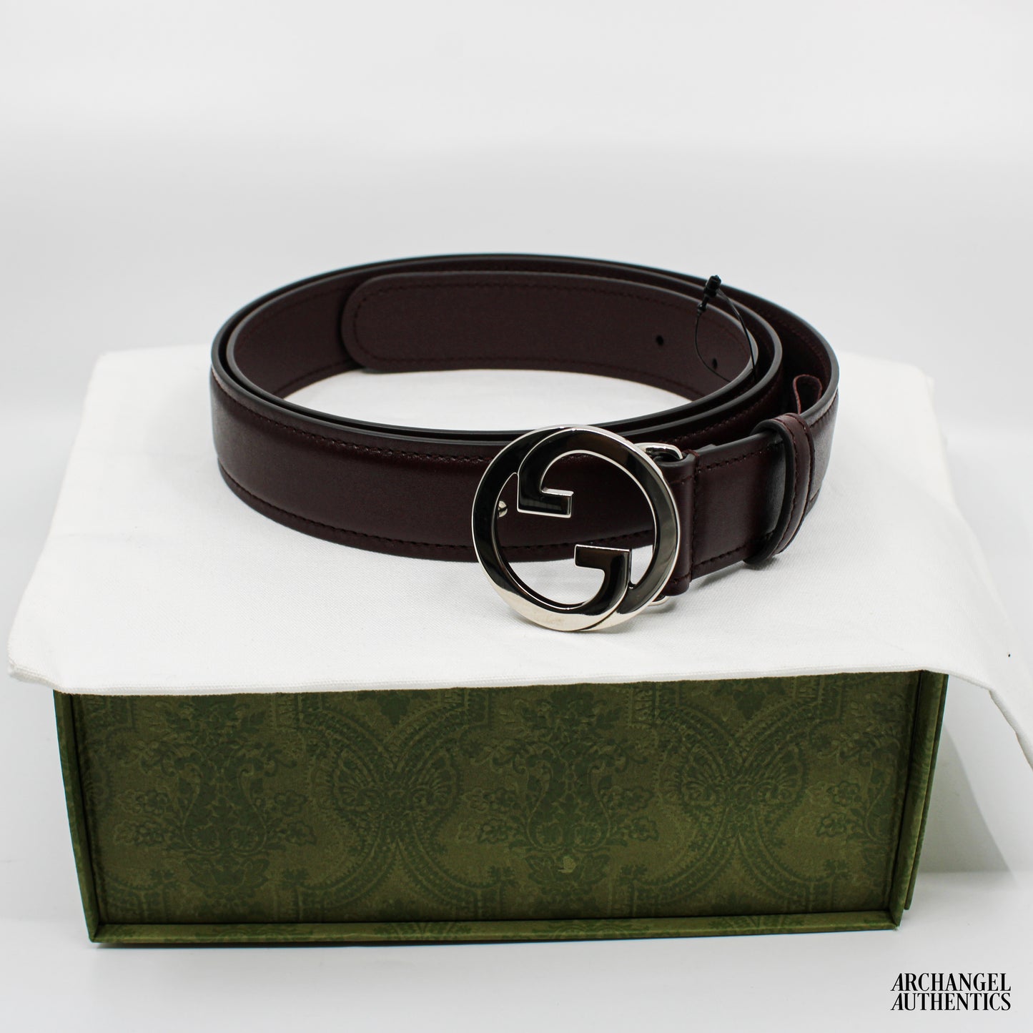 Gucci Blondie Interlocking G Belt Dark Red/ Bordeaux | 734771 US10N 6039