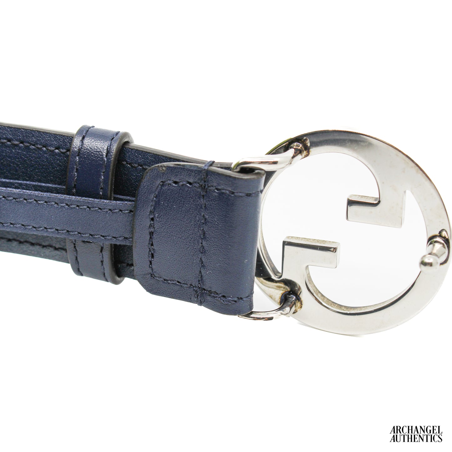Gucci Blondie Interlocking G Belt Leather Blue Agata | 734771 US10N 4157