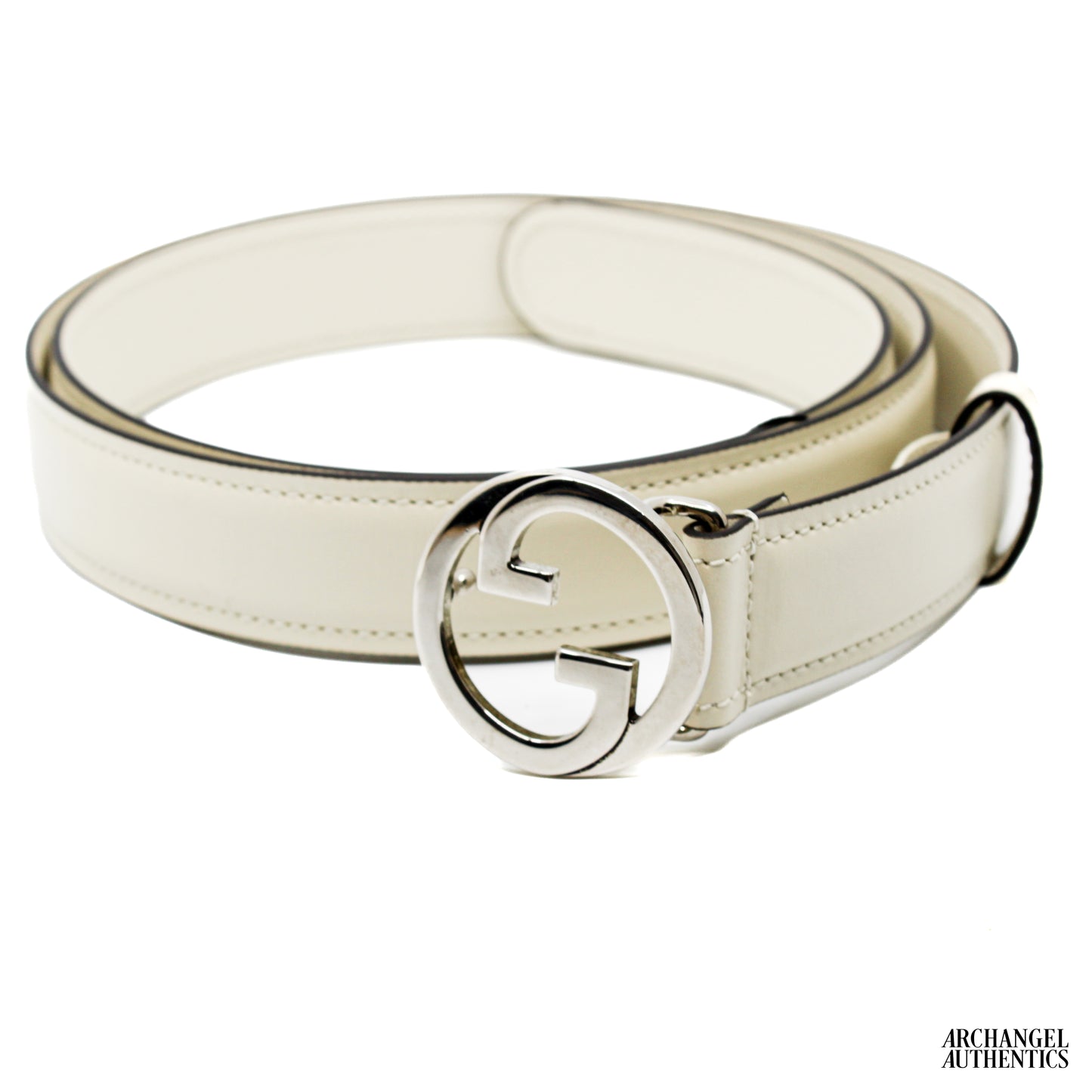 Gucci Blondie Interlocking G Belt Leather Mystic White | 734771 US10N 9022