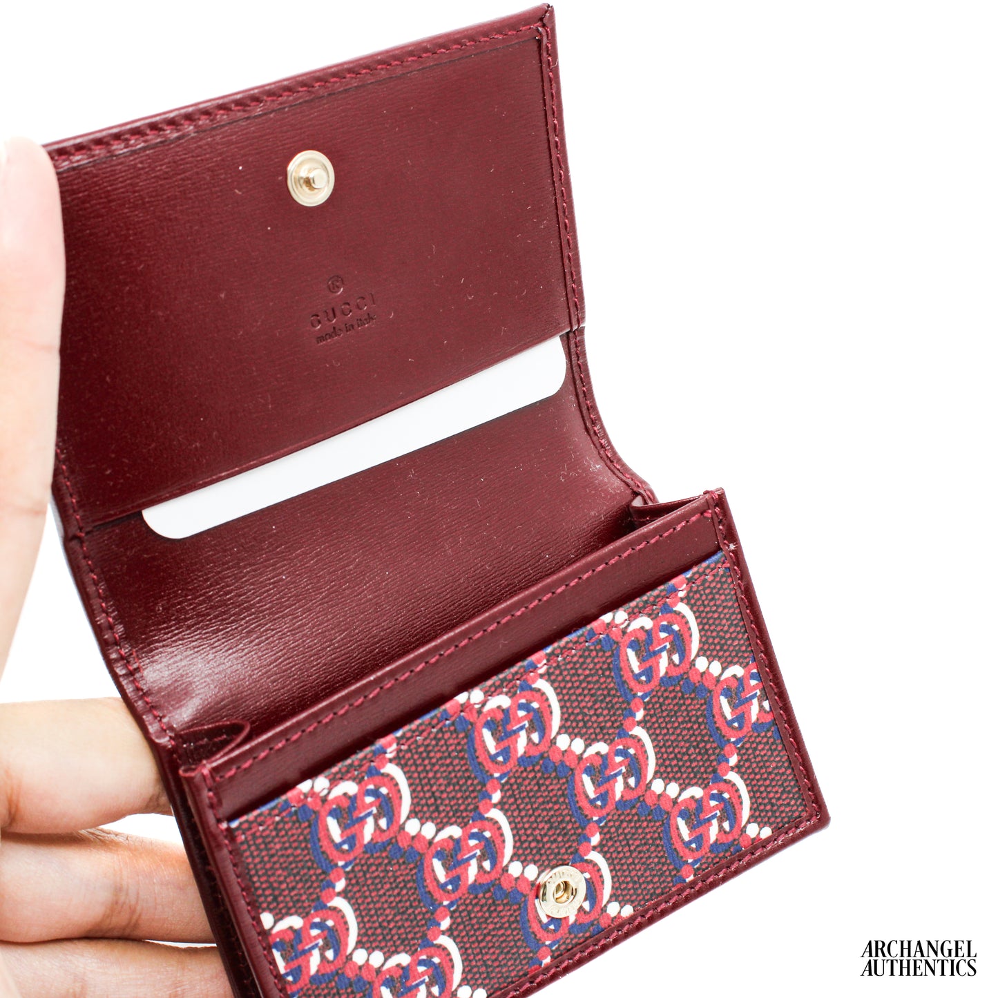 Gucci Card Case Wallet GG Shadow Print Dark Red | 795044 FADM0 6242