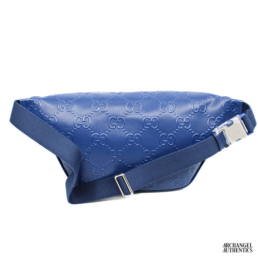 Gucci GG Blue Leather Large Belt Bag | 645093 1W3CJ 4122