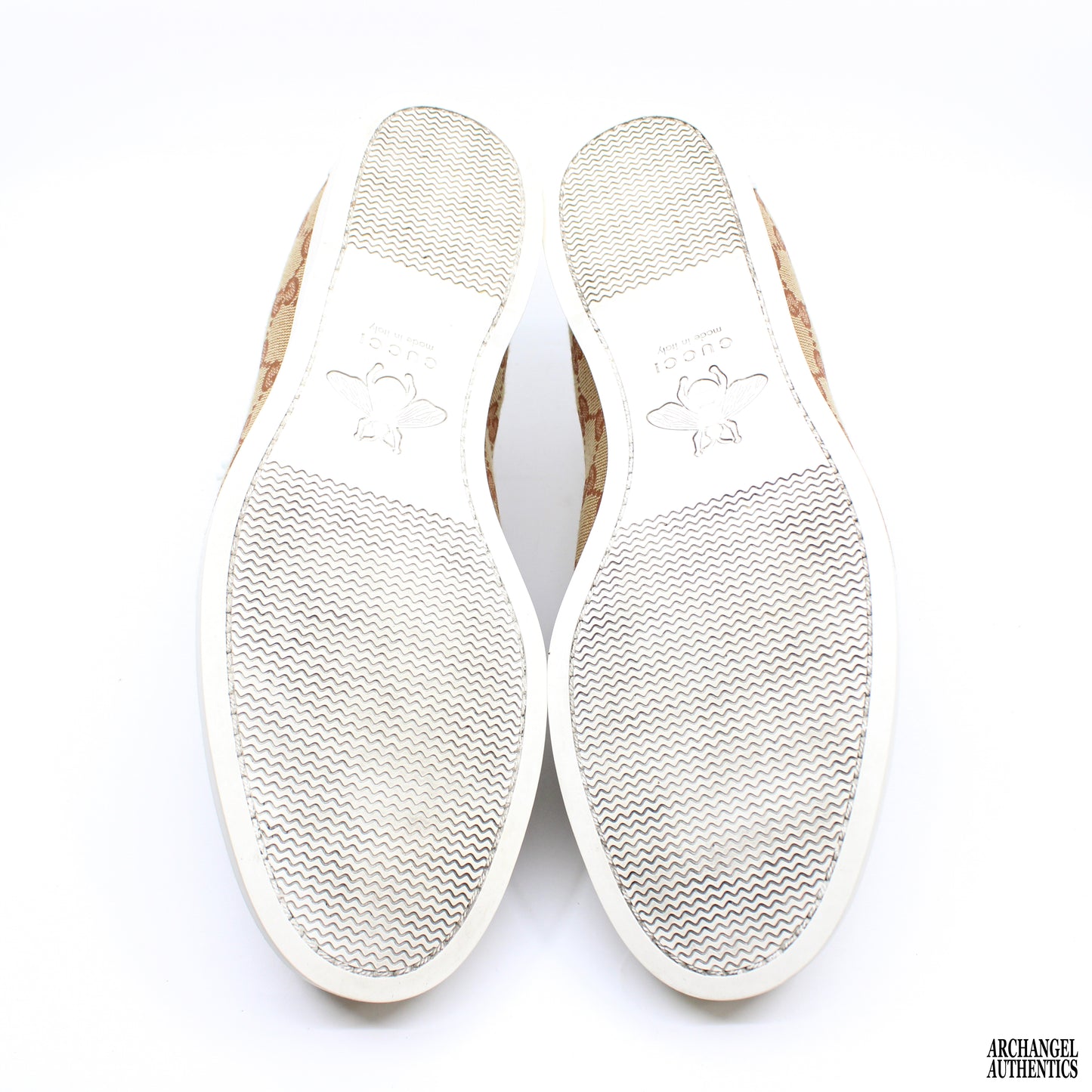 Gucci GG Canvas Leather Trim Embellishment Boat Shoes