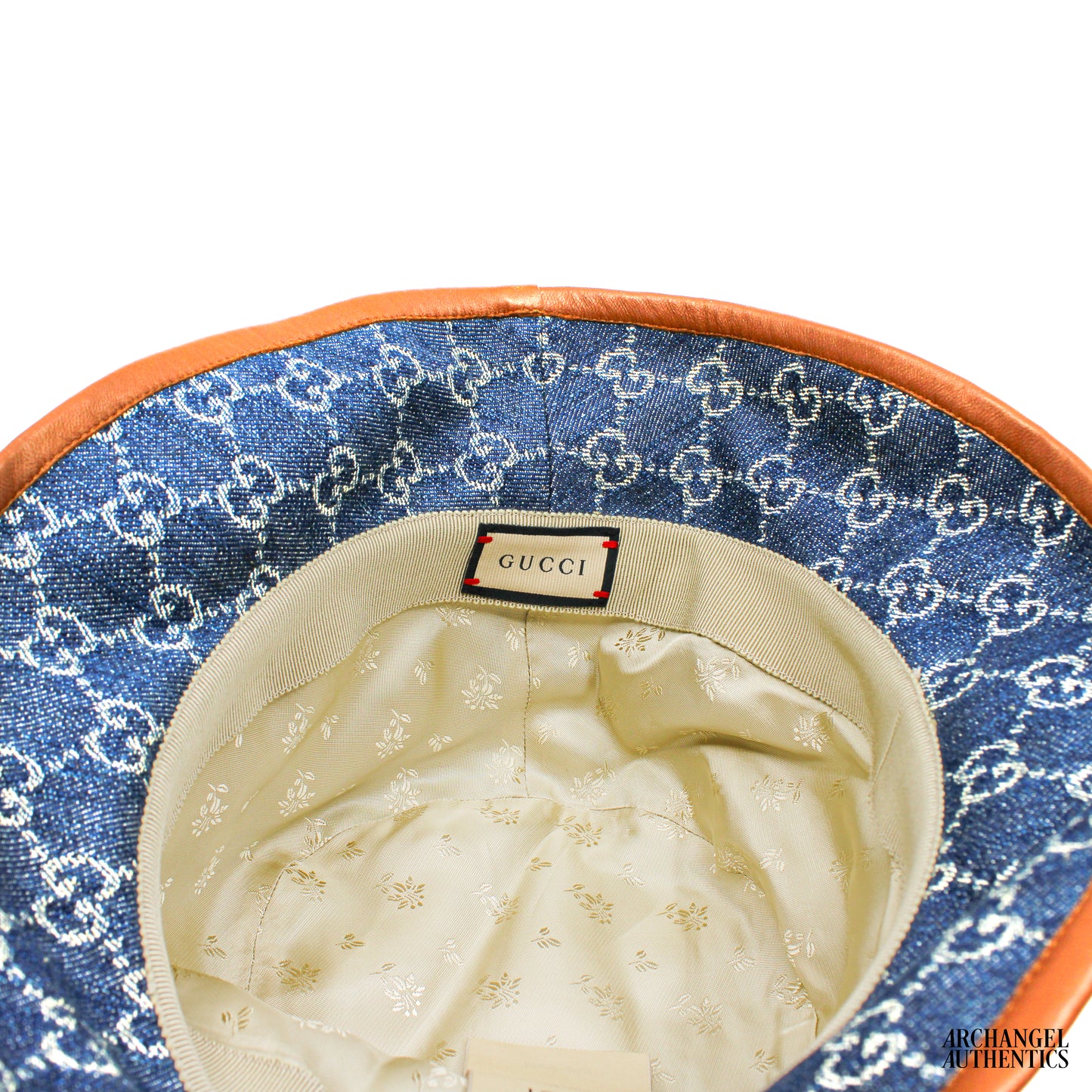 Gucci GG Denim Bucket Hat Blue/Brown | 576371 4HAC3 4264