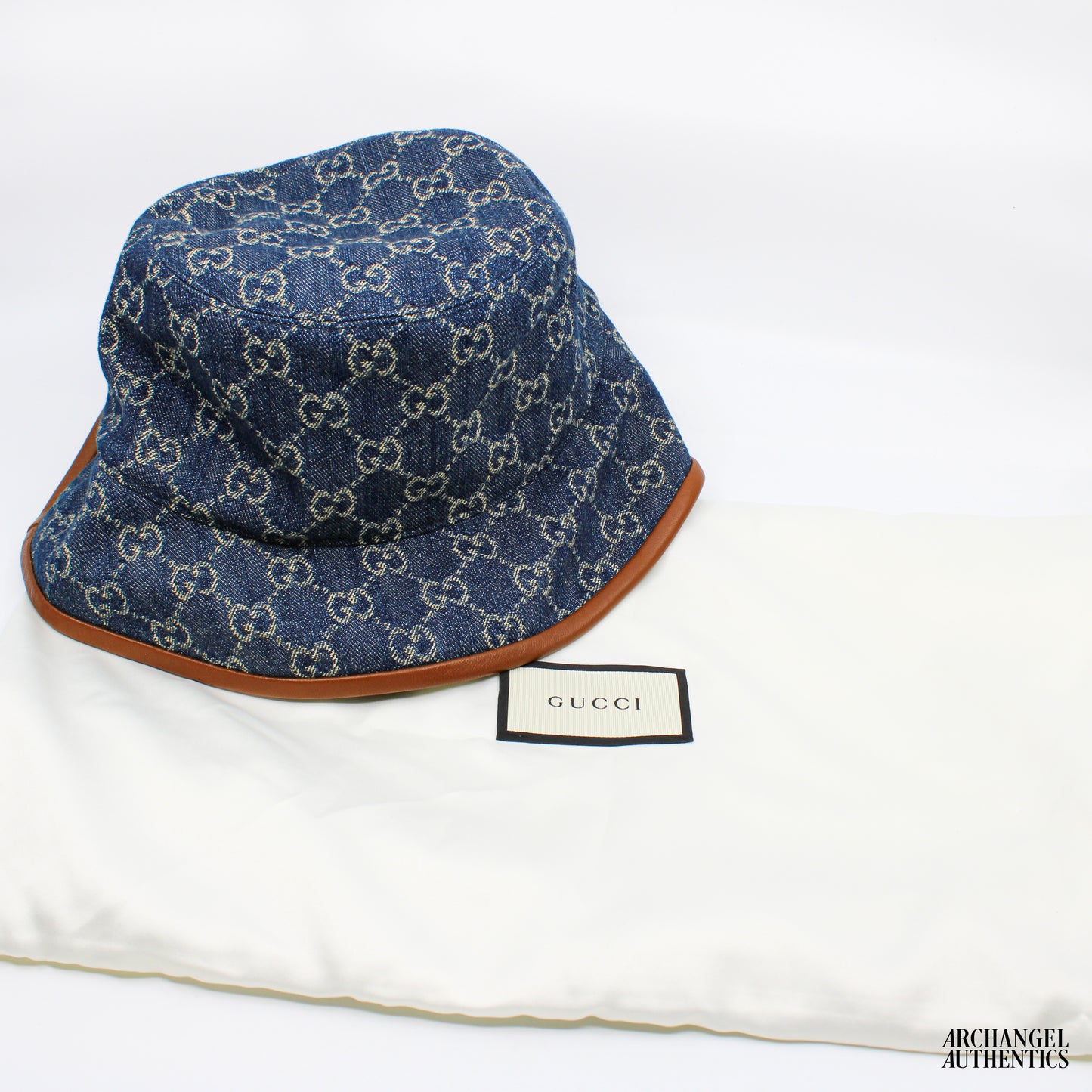 Gucci GG Denim Bucket Hat Blue/Brown | 576371 4HAC3 4264