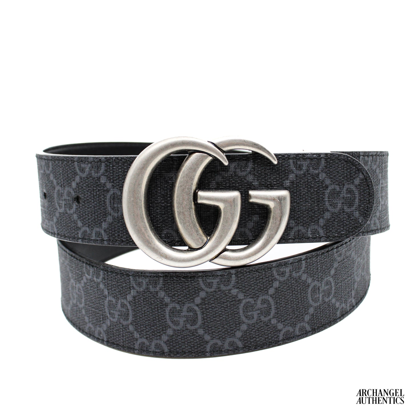 Gucci GG Marmont Reversible Belt Black Supreme Canvas