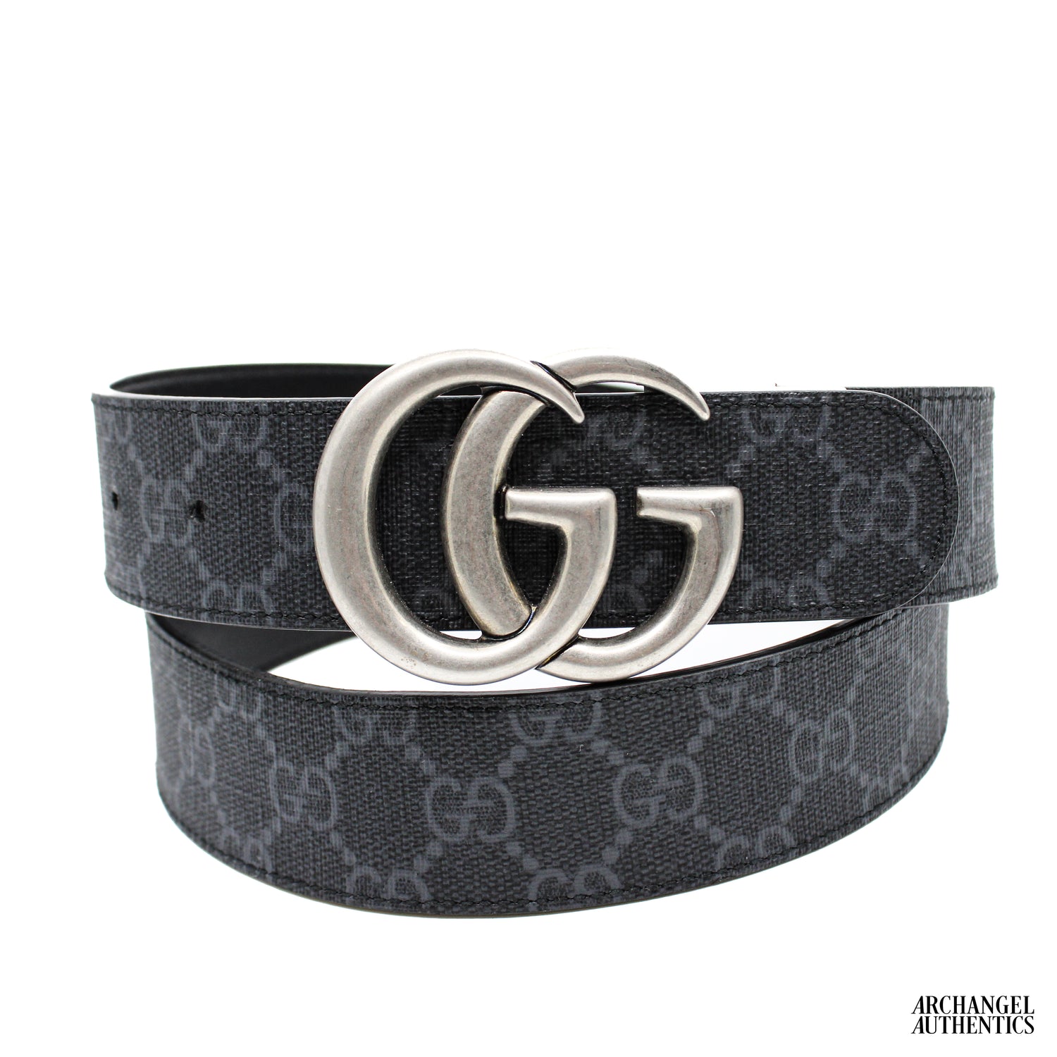 Gucci GG Marmont Reversible Belt Black Supreme Canvas