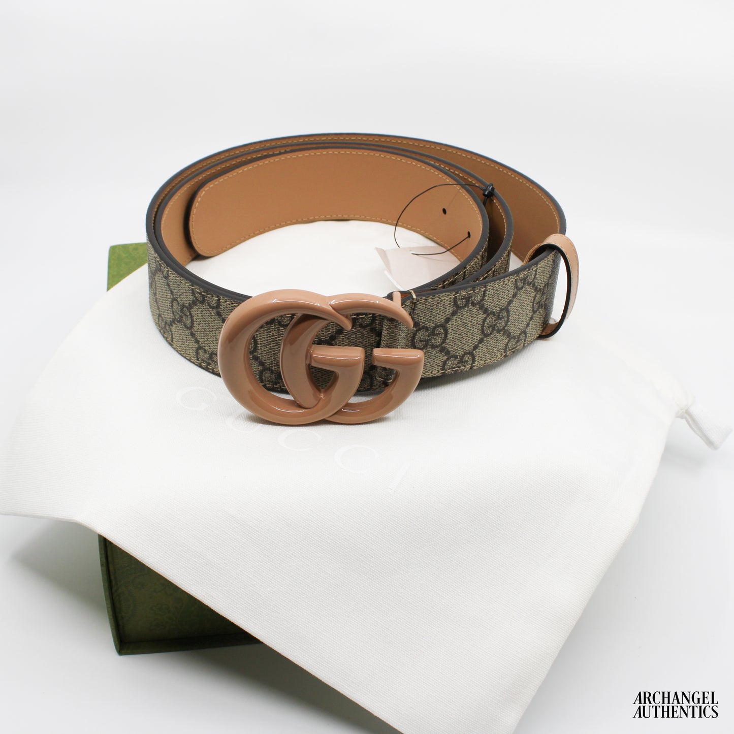 Gucci GG Marmont Wide Belt GG Supreme Camel | 400593 HUH4V 8408