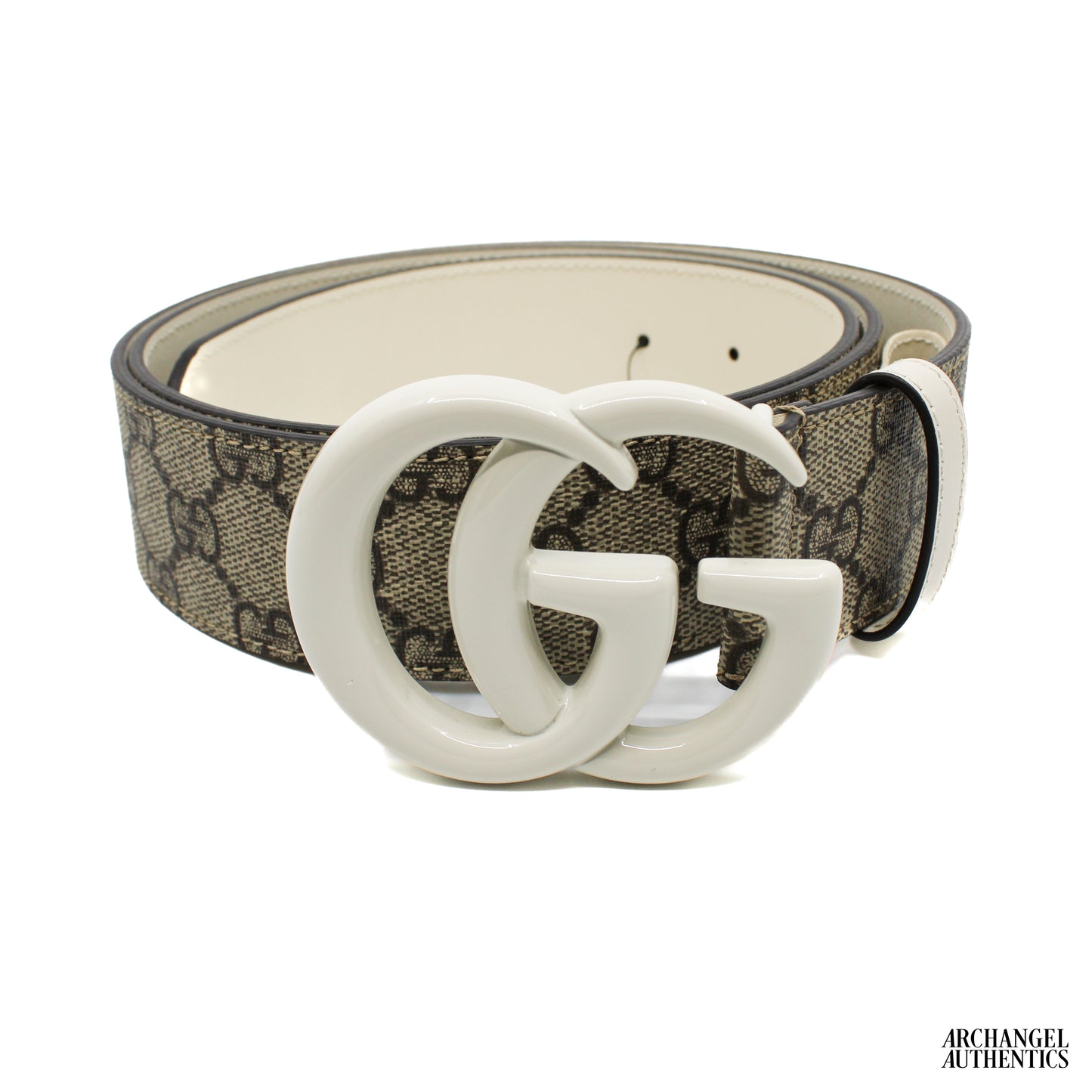 Gucci GG Marmont Wide Belt 'Beige/Ebony GG Supreme' | 400593 HUH4V 9761