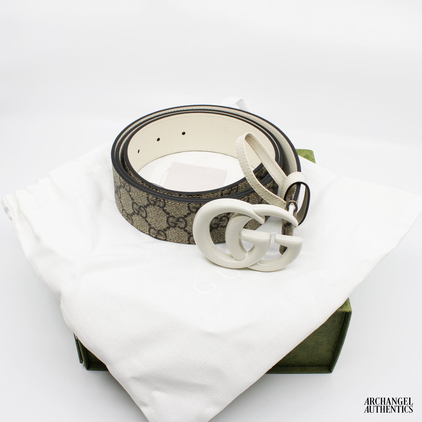 Gucci GG Marmont Wide Belt 'Beige/Ebony GG Supreme' | 400593 HUH4V 9761