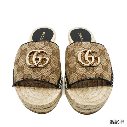 Gucci GG Matelasse Canvas Espadrille Sandal (Women's)