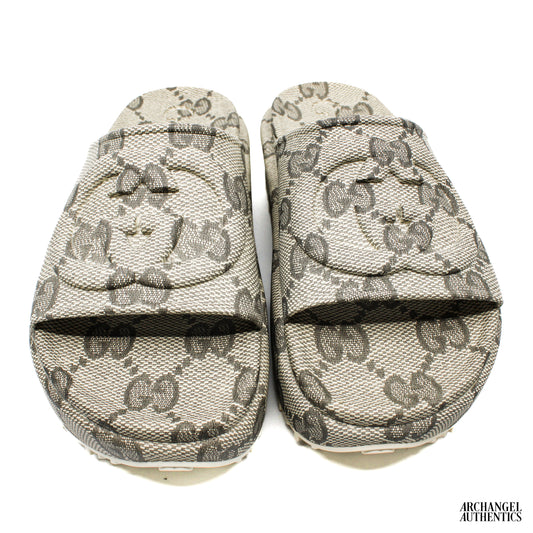 Gucci GG Oversize Slide Sandal Interlocking G Beige Ebony (Women's)