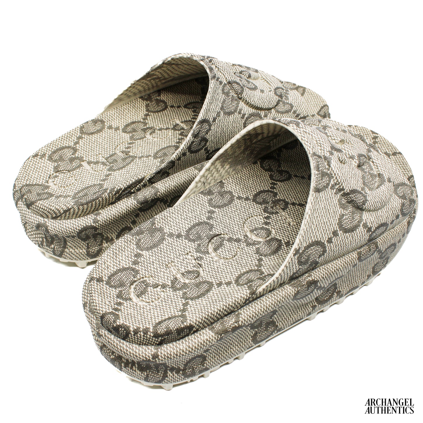 Gucci GG Oversize Slide Sandal Interlocking G Beige Ebony (Women's)