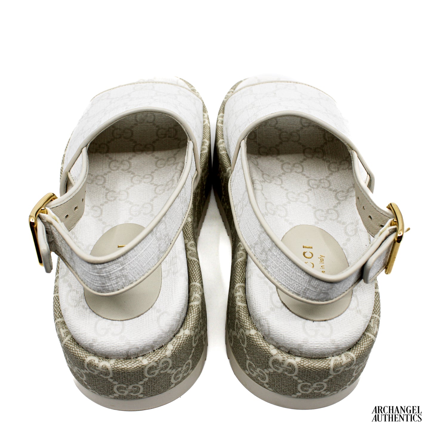 Gucci GG Platform Sandal White Beige (Women's)