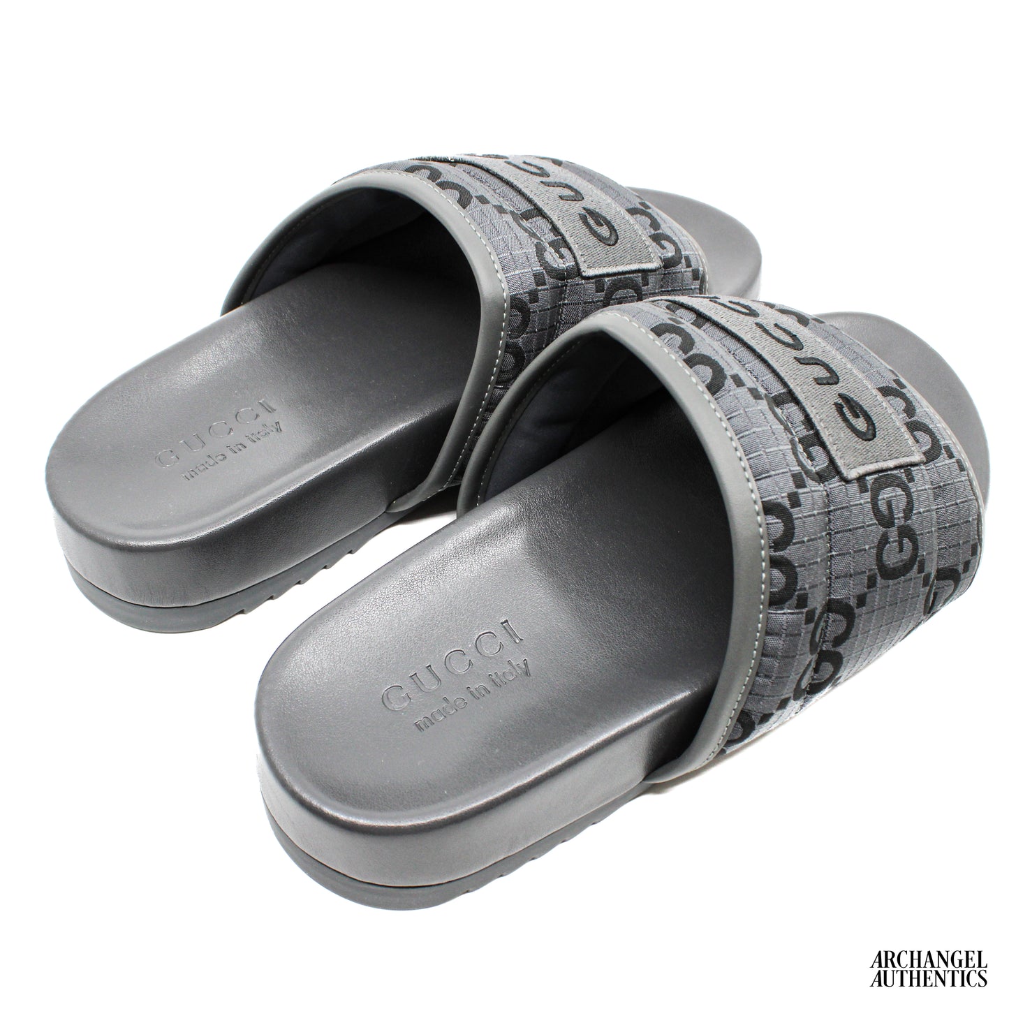 Gucci GG Slide Sandal 'GG Monogram - Grey Black'