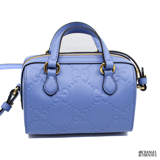 Gucci GG Super Mini Top Handle Bag Lilac Blue GG | 790130 AAC1Q 5242