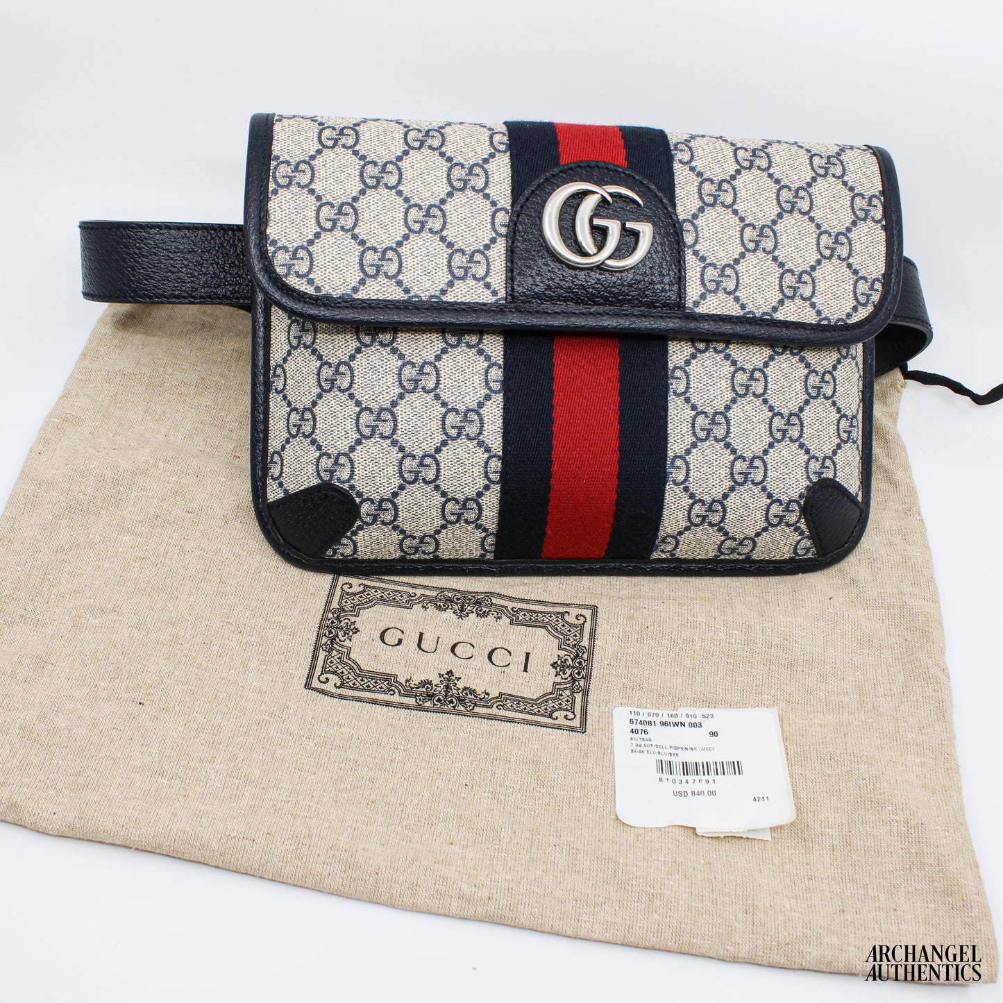 Gucci GG Supreme Belt Bag Grey | 674081 96IWN 4076