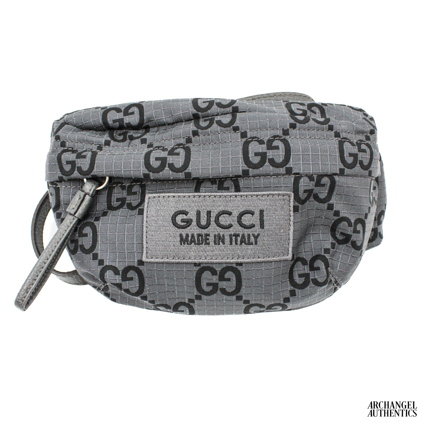 Gucci Jumbo GG Grey/Black Large Ripstop Belt Bag | 767934 FACPM 1246