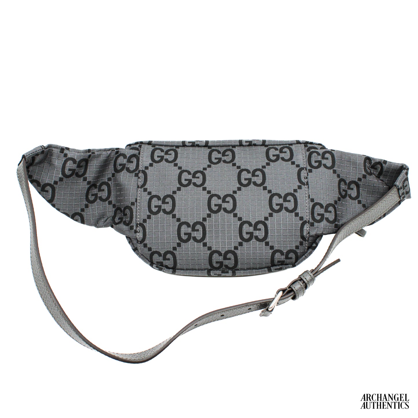 Gucci Jumbo GG Grey/Black Large Ripstop Belt Bag | 767934 FACPM 1246