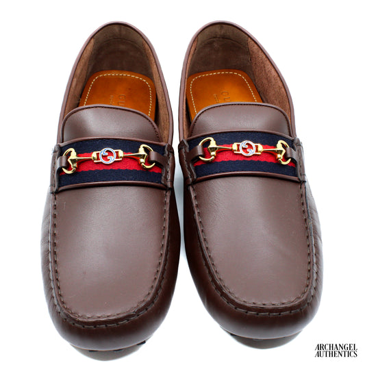 Gucci Mens Horsebit Driver Brown