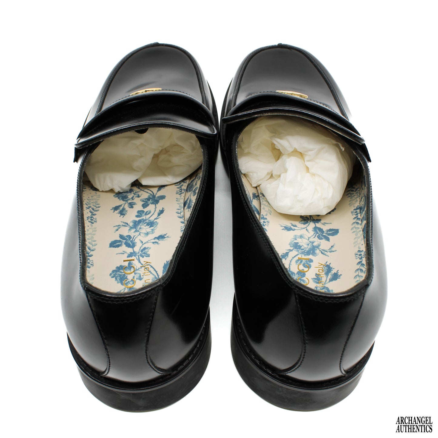 Gucci Moccasin Leather Loafer Interlocking Logo