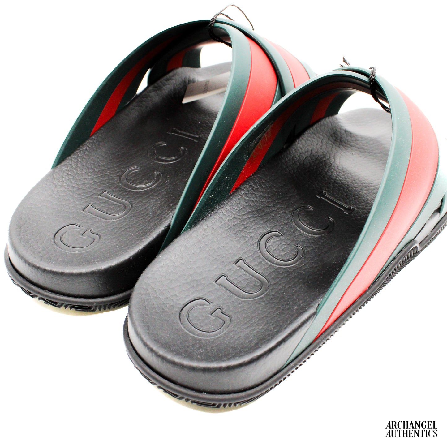Gucci Rubber Slide Green Red Women's
