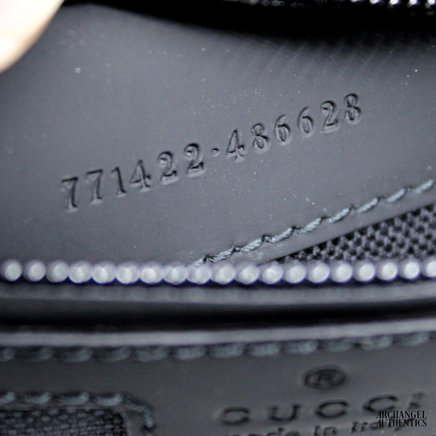 Gucci Small Black Rubber-Effect Leather Belt Bag | Retail $1,600