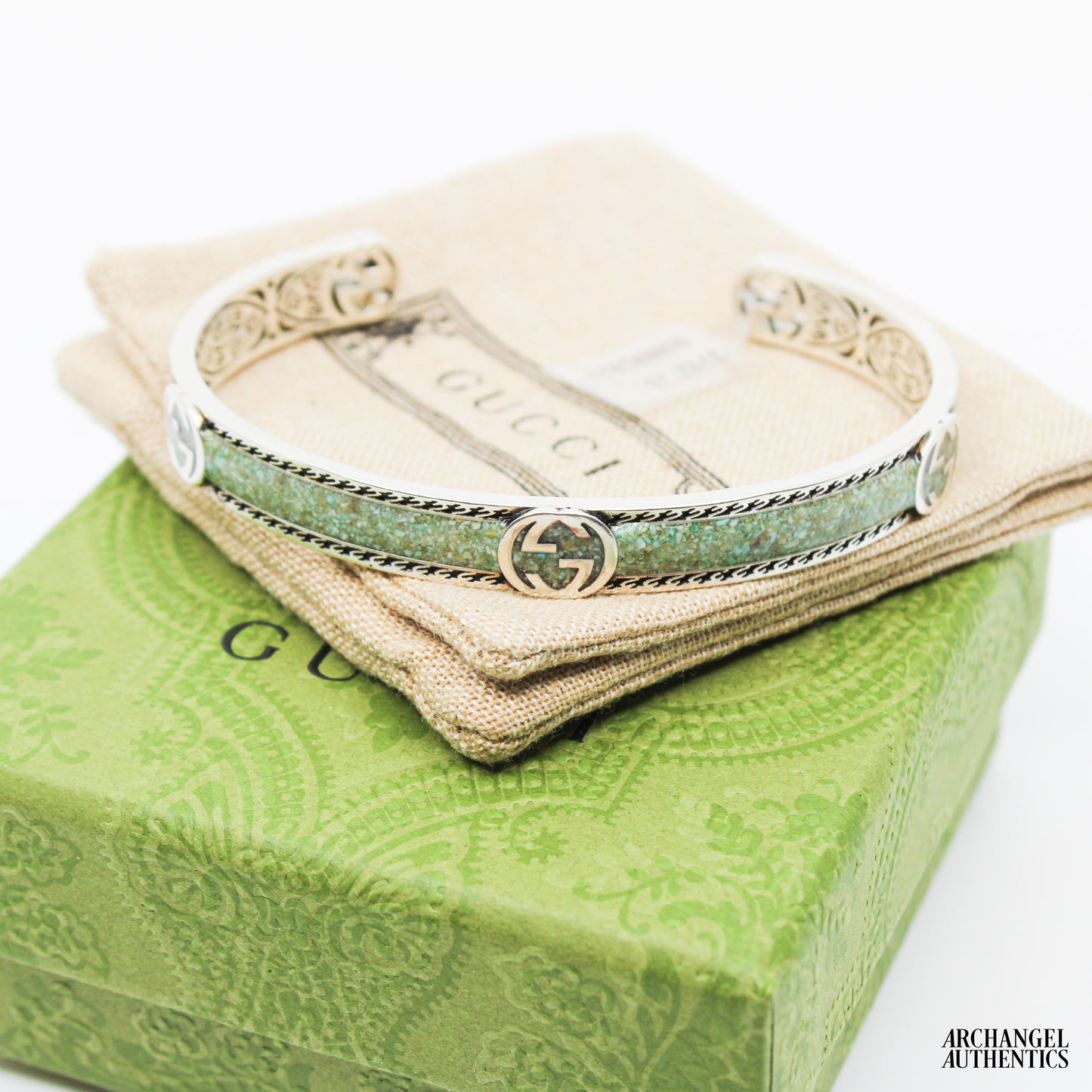 Gucci Sterling Silver Cuff Bracelet w/ Enamel | 645570 J8410 9071