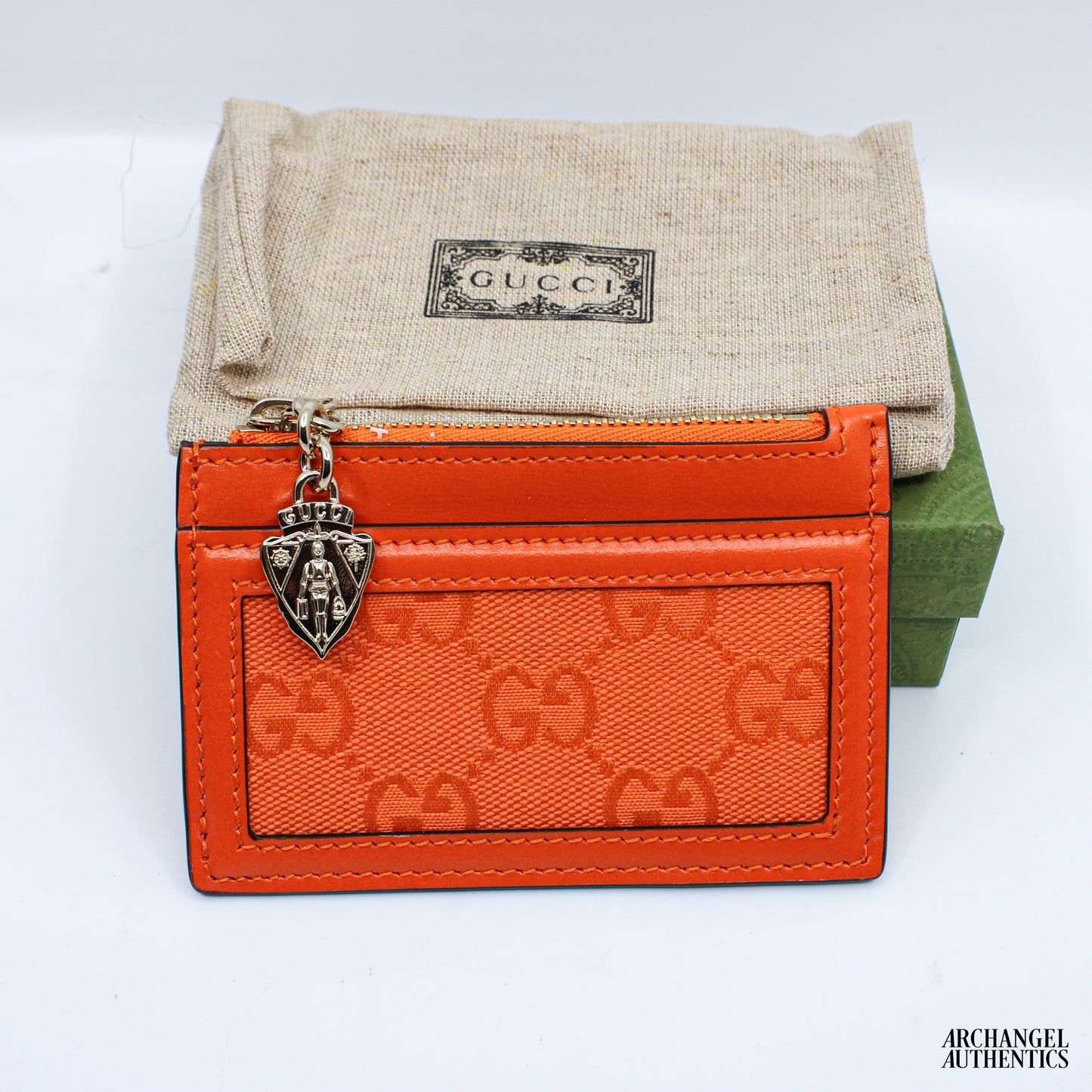 Gucci Zipper Card Holder Canvas GG Orange | 790033 FADHY 8564