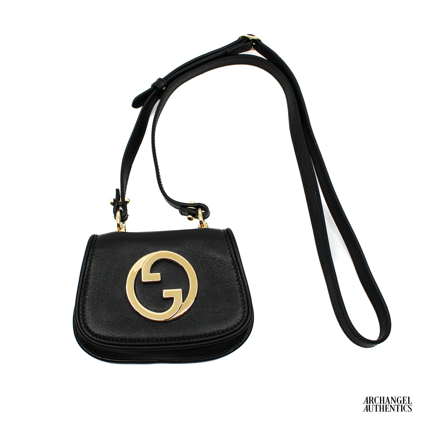 Gucci Blondie Pouch Wallet w/ Strap Black | 698635 UXX0G 1000