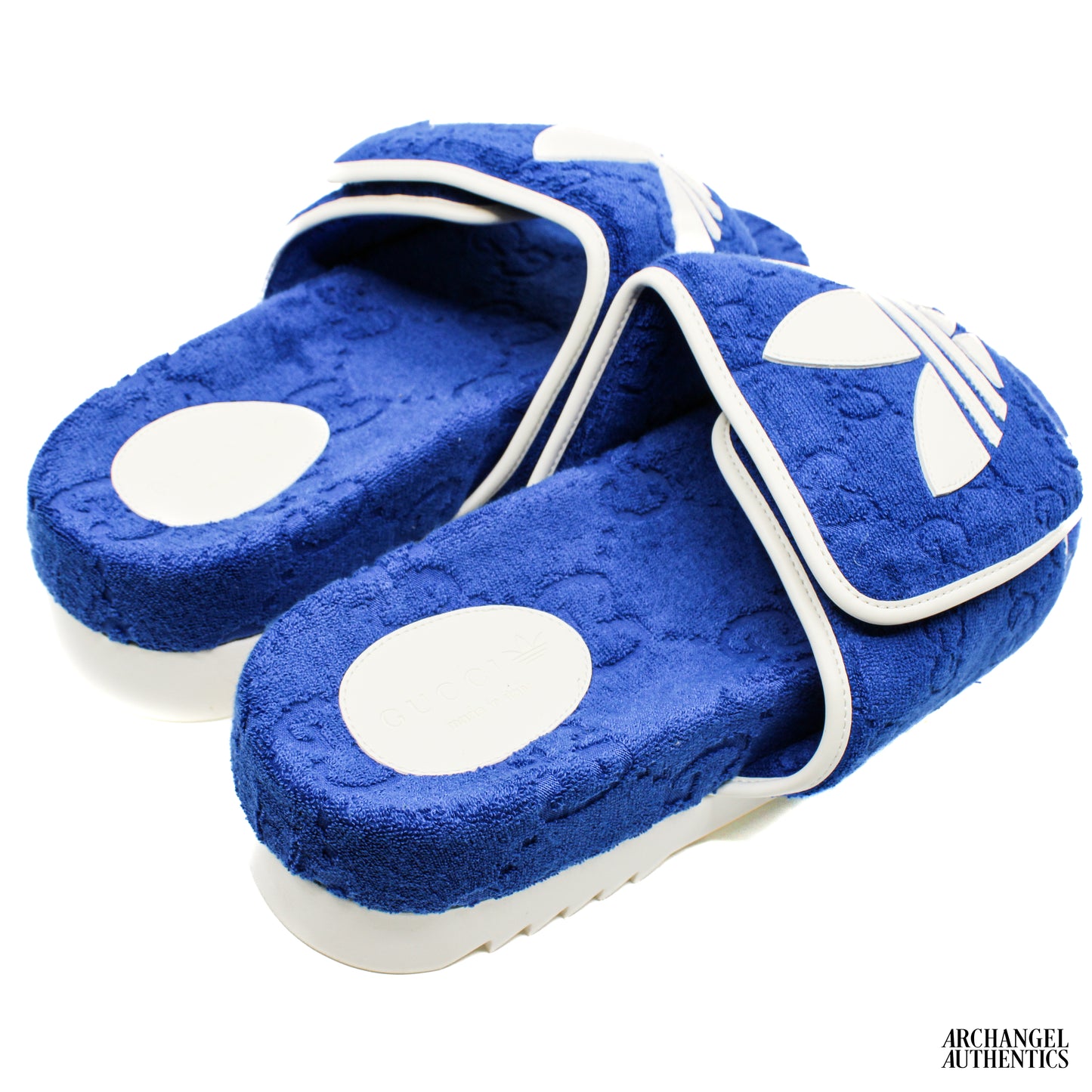 Gucci x Adidas GG Platform Sandal Blue
