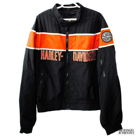 Harley Davidson Racing Vintage 1990s Made in USA Zip-Up Nylon Jacket