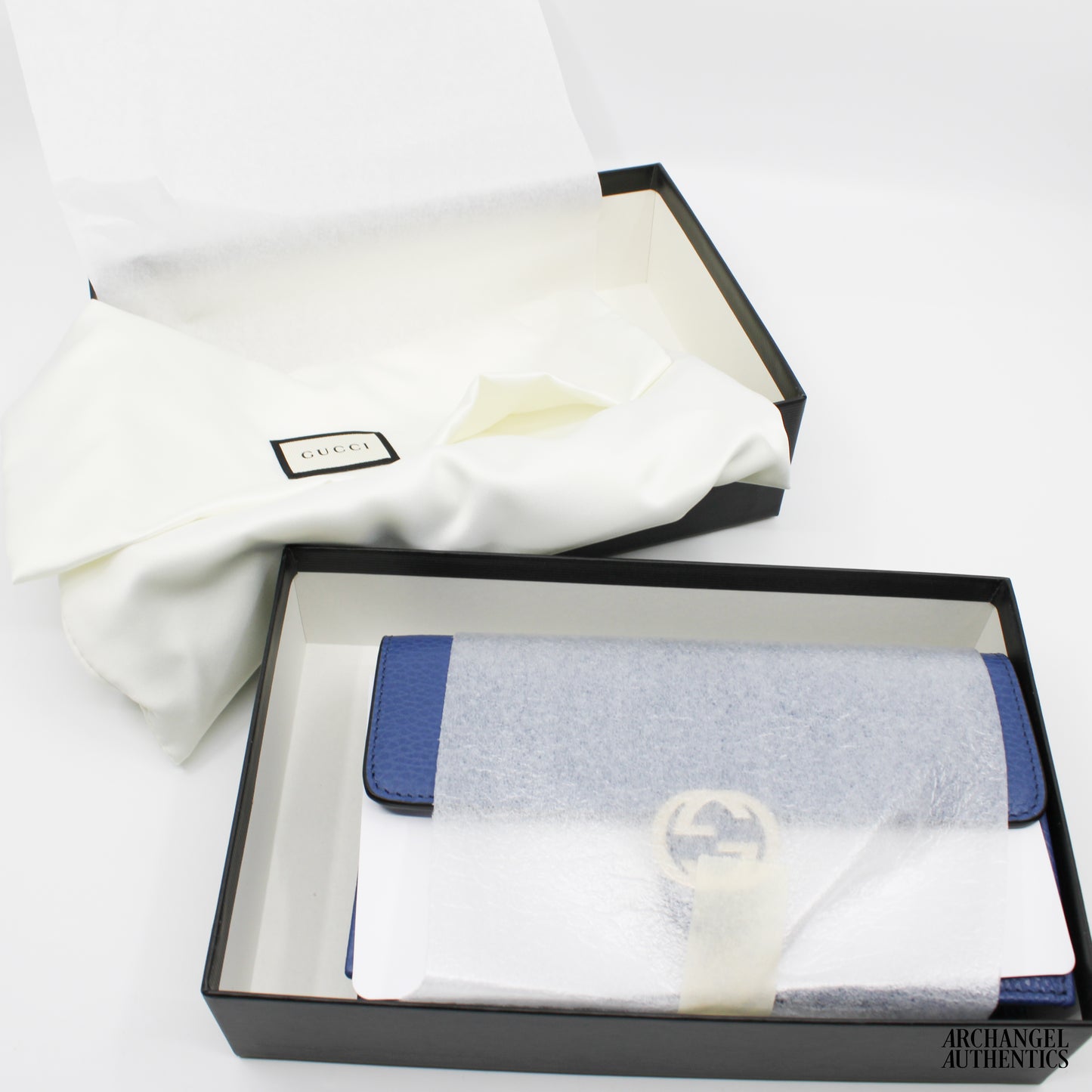 Gucci Interlocking GG Wallet On Chain (18 Card Slot) Blue
