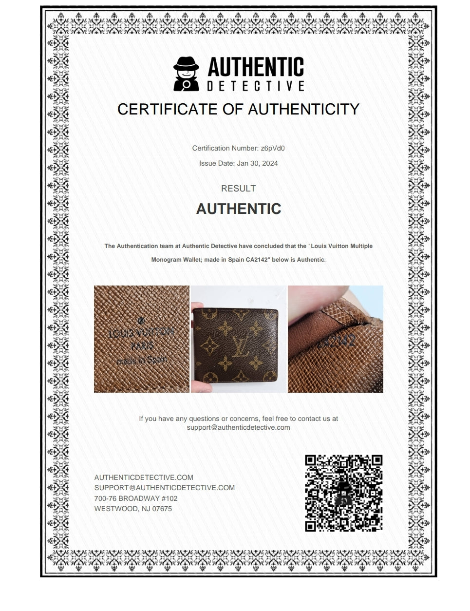 Louis Vuitton Billfold Wallet Monogram Brown