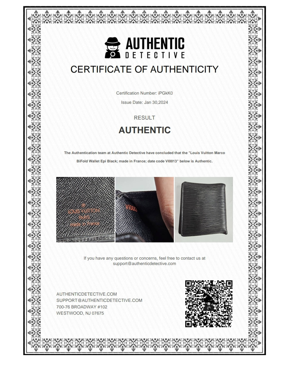 Louis Vuitton Epi Leather Marco Bi-Fold Wallet