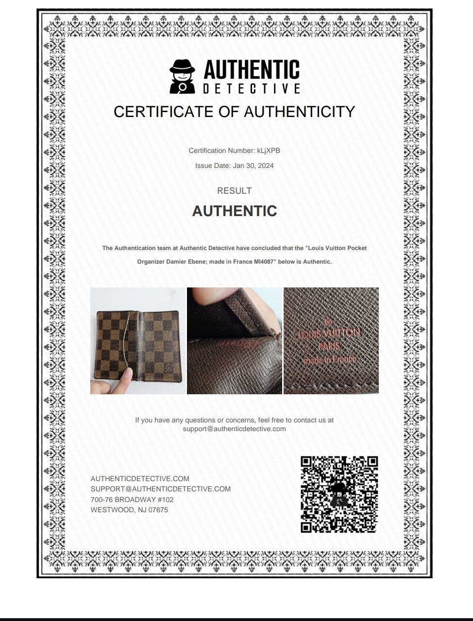 Louis Vuitton Pocket Organizer Damier Ebene