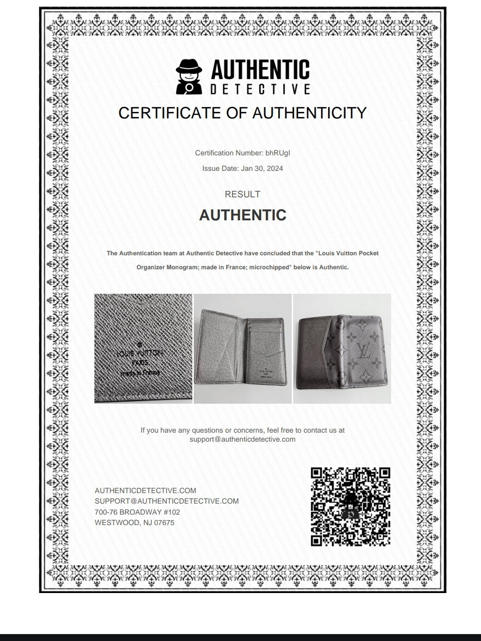 Louis Vuitton Pocket Organizer Gunmetal Grey Silver