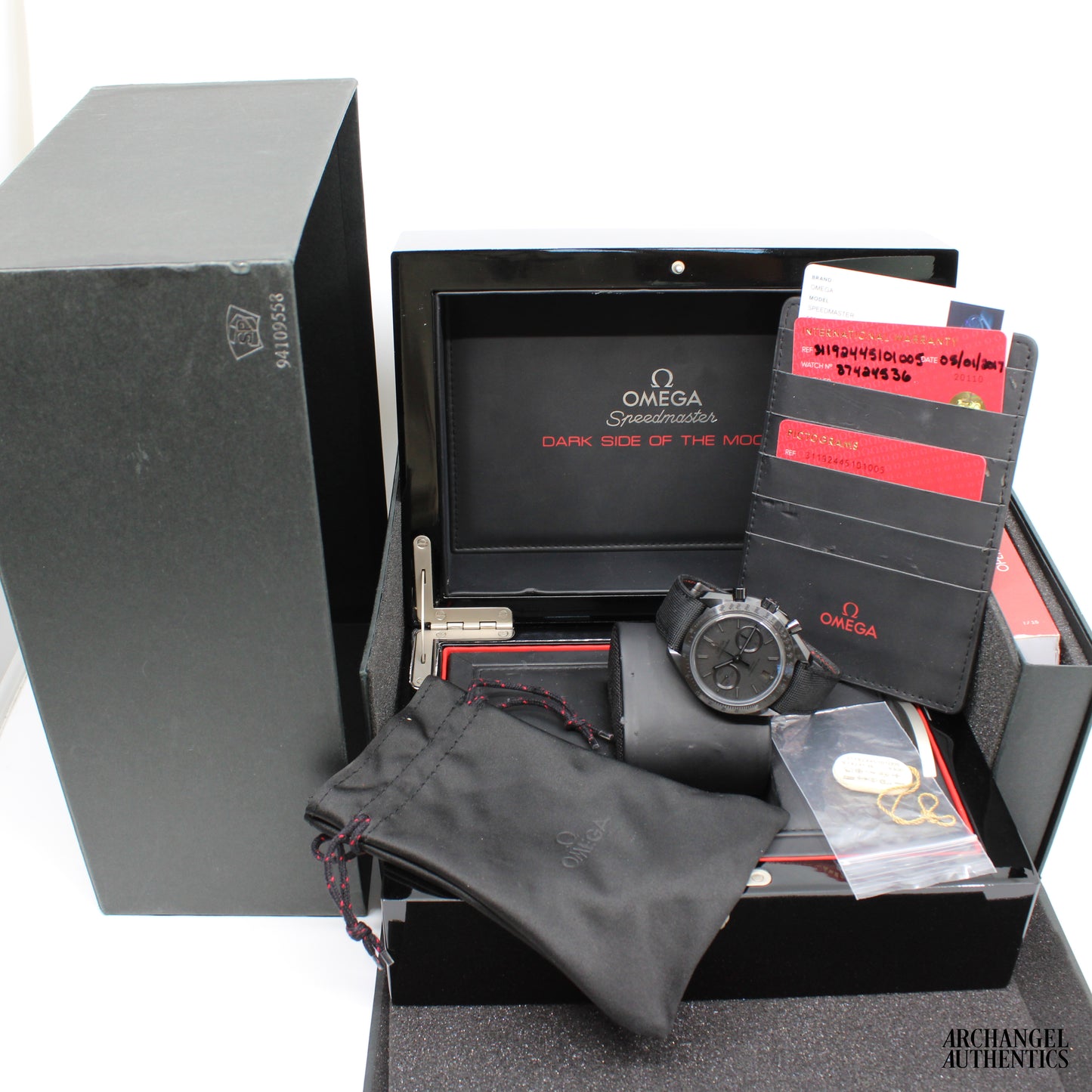 Omega Speedmaster Ceramic 'Dark Side of the Moon' | Ref 311.92.44.51.01.005 | Box & Cards