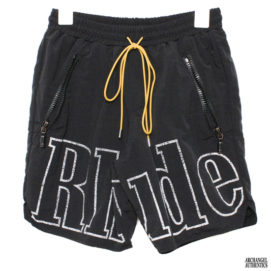 RHUDE RH Logo Nylon Shorts Black