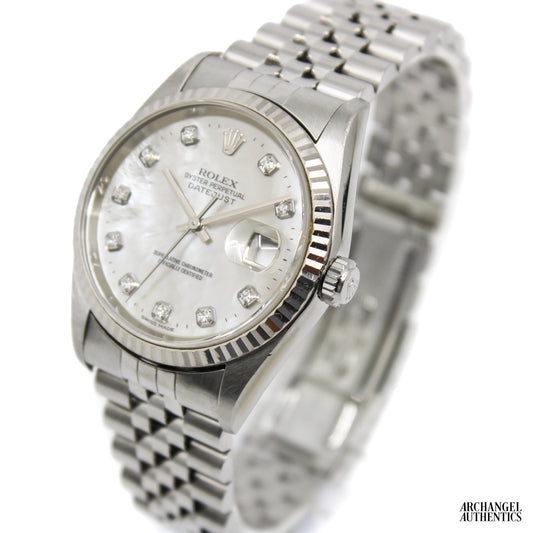 Rolex Datejust 36 | Ref. 16234 |Factory Mother of Pearl & Diamond Dial | c. 2000