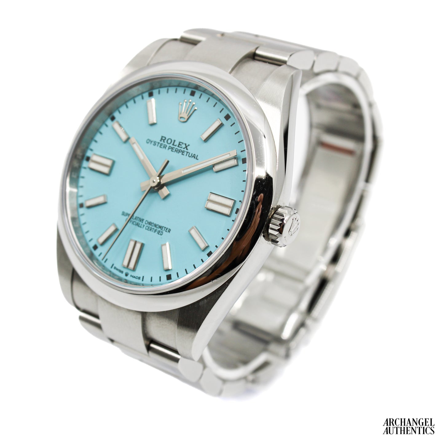 Rolex Oyster Perpetual 41 | AM Custom Turquoise Dial | Ref. 123400