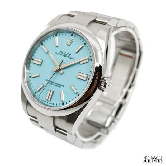 Rolex Oyster Perpetual 41 | AM Custom Turquoise Dial | Ref. 123400